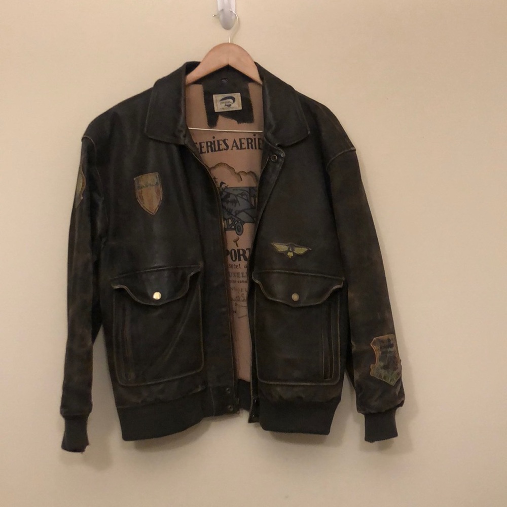 Fox run leather aviation jacket size medium